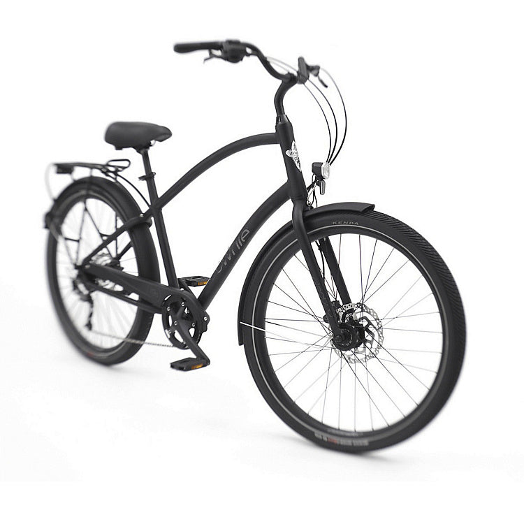 Black bicycle on a white background