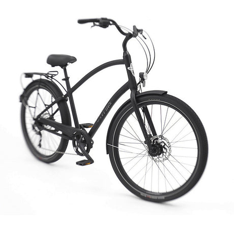 Black bicycle on a white background
