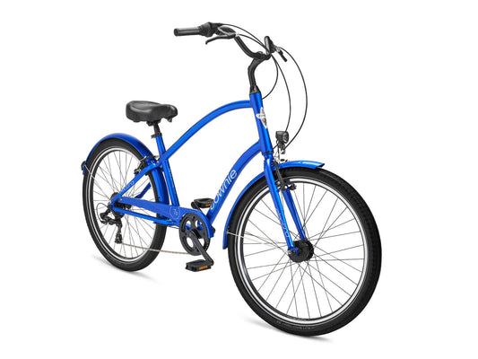 Blue bicycle on a white background