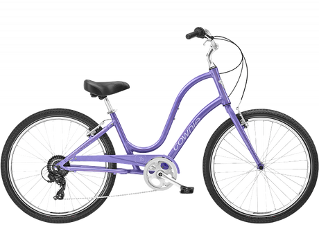Purple bicycle on a white background