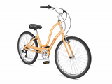 Orange bicycle on a white background