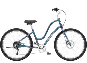 Blue bicycle on a white background