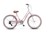 Spinn Uptown 7D Step Thru 24" Cruiser Bike in Candyfloss Pink