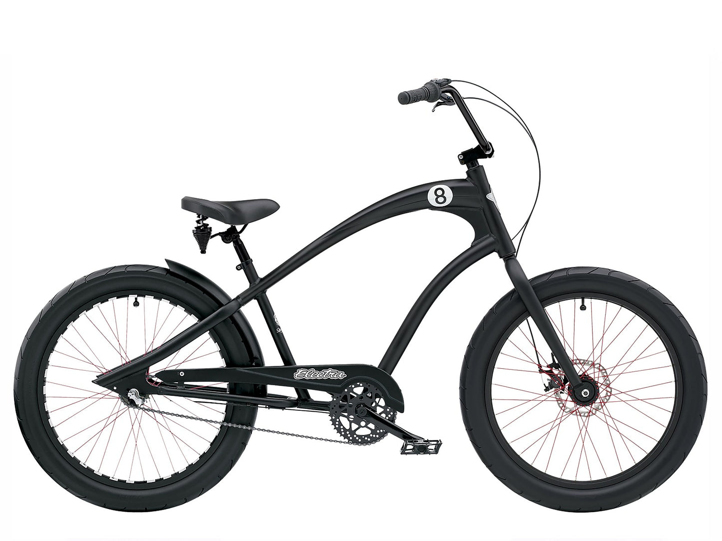 Black bicycle on a white background