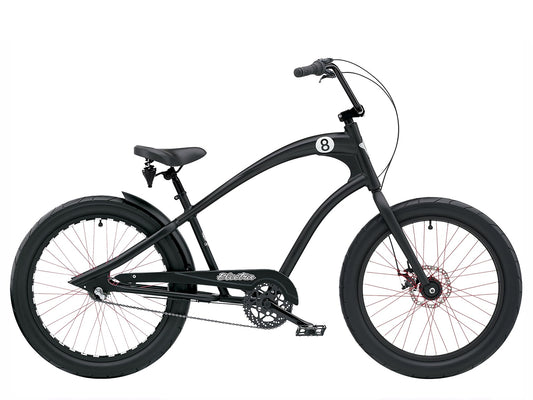 Black bicycle on a white background