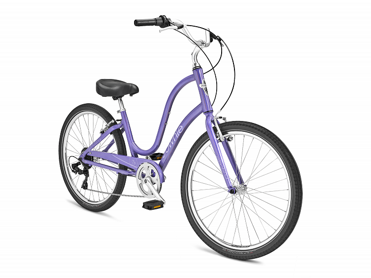 Purple bicycle on a white background