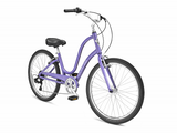 Purple bicycle on a white background