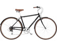 Black bicycle with brown seat and tires on a white background